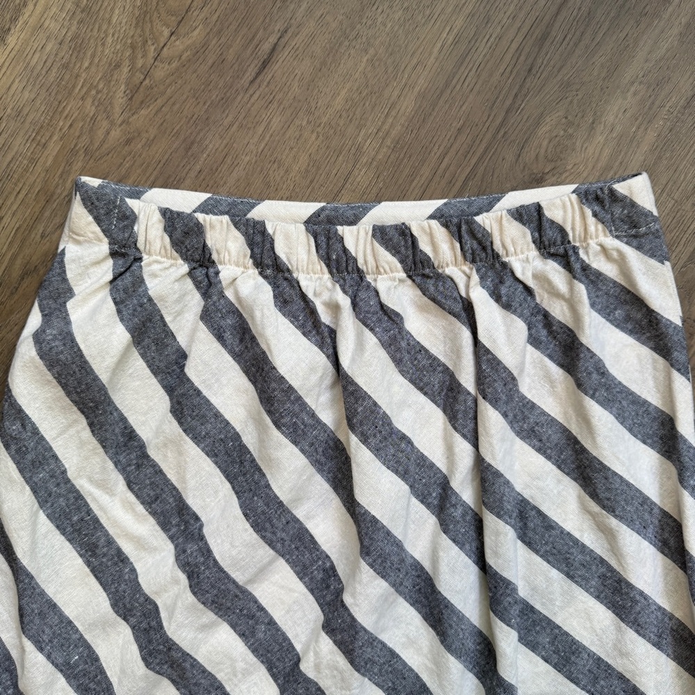 J. Crew Linen Striped Gray & Cream Midi Skirt - Size Small - Picture 7 of 9